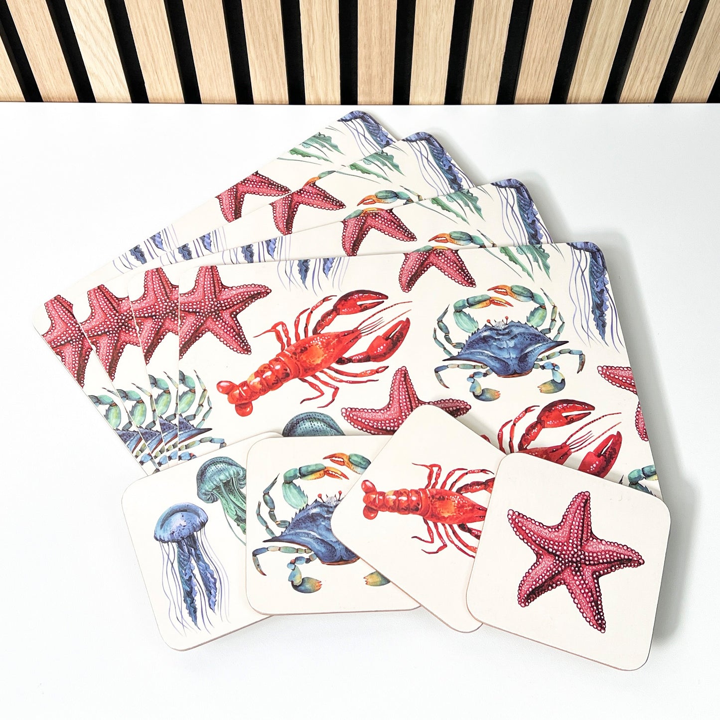 Set of 4 Placemats and Coasters - Sea Creatures