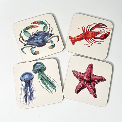 Set of 4 Placemats and Coasters - Sea Creatures