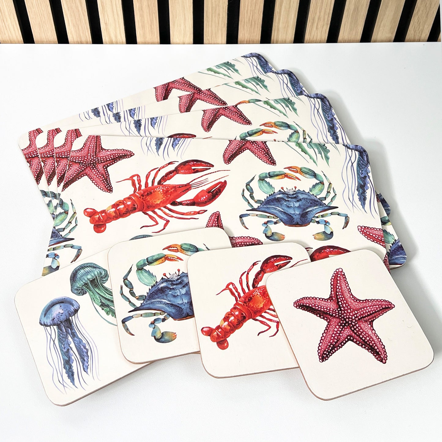 Set of 4 Placemats and Coasters - Sea Creatures