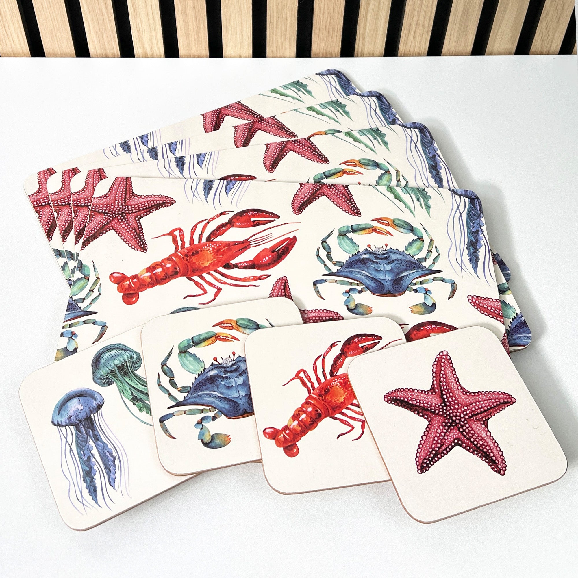 Set of 4 Placemats and Coasters - Sea Creatures