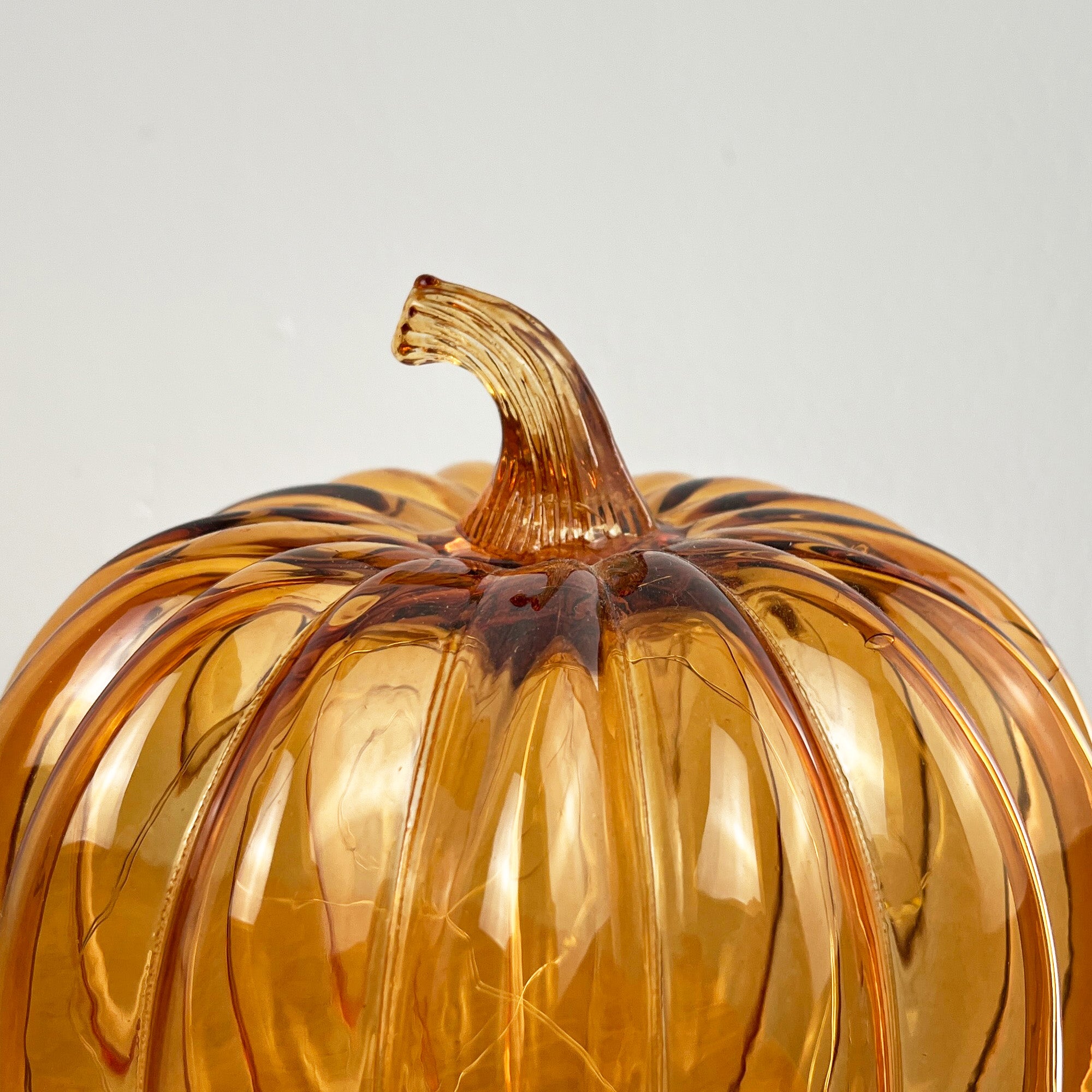 16cm Orange Glass Apple Ornament / LED Mood Light