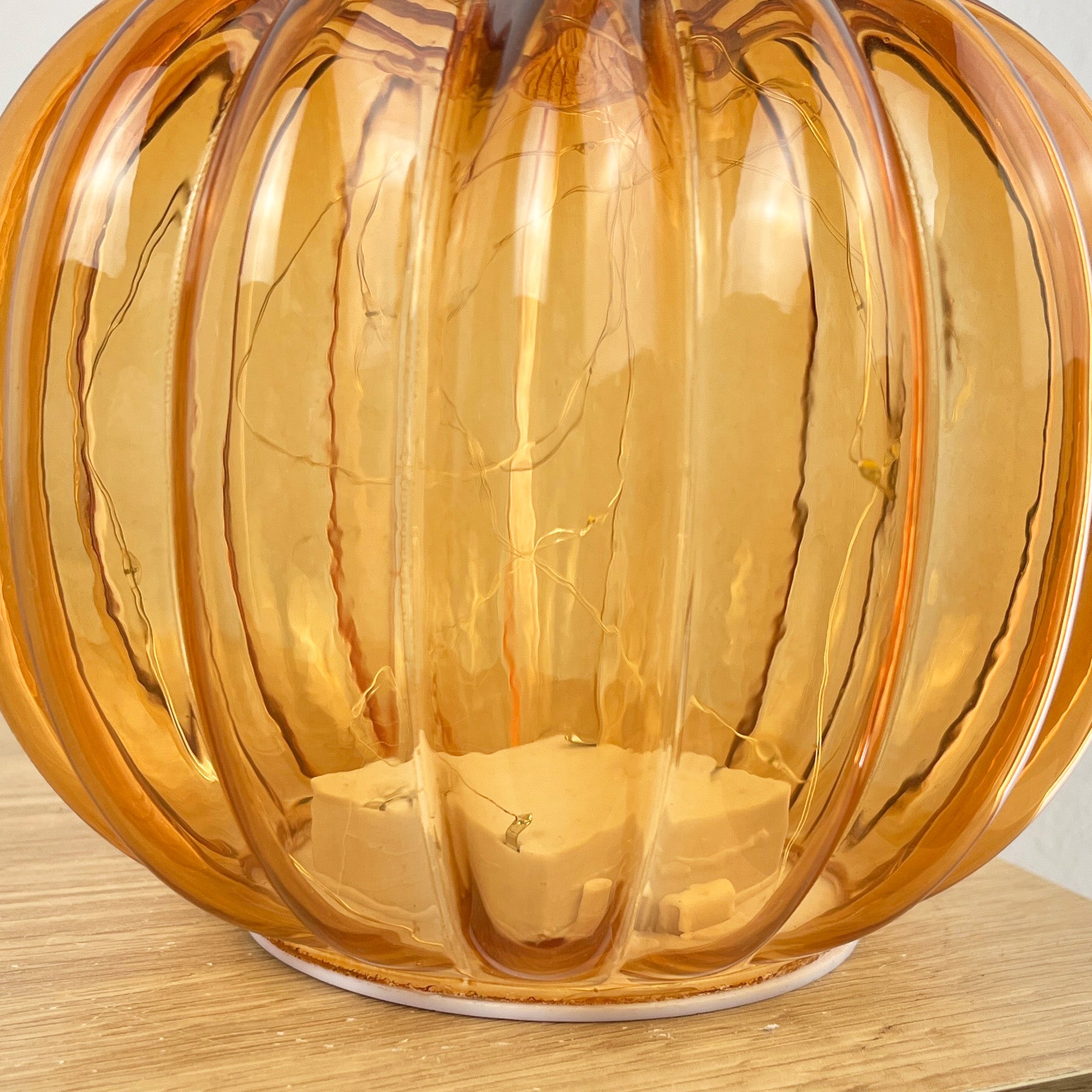 16cm Orange Glass Apple Ornament / LED Mood Light