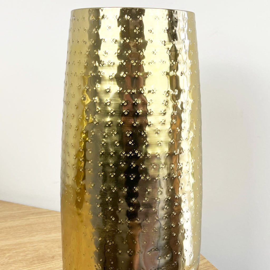 32cm Tall Large Decorative Metal Vase for Flowers – Gold