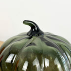 13.5cm Green Glass Pumpkin Ornament / LED Mood Light