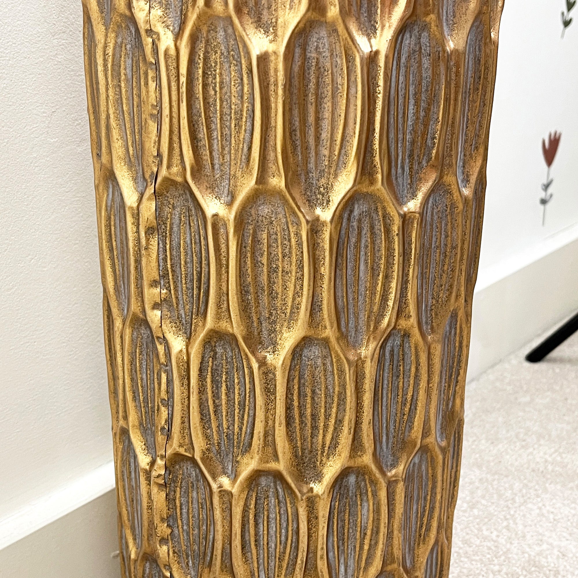 55.5cm Large Indoor Umbrella Stand / Holder - Antique Gold Finish