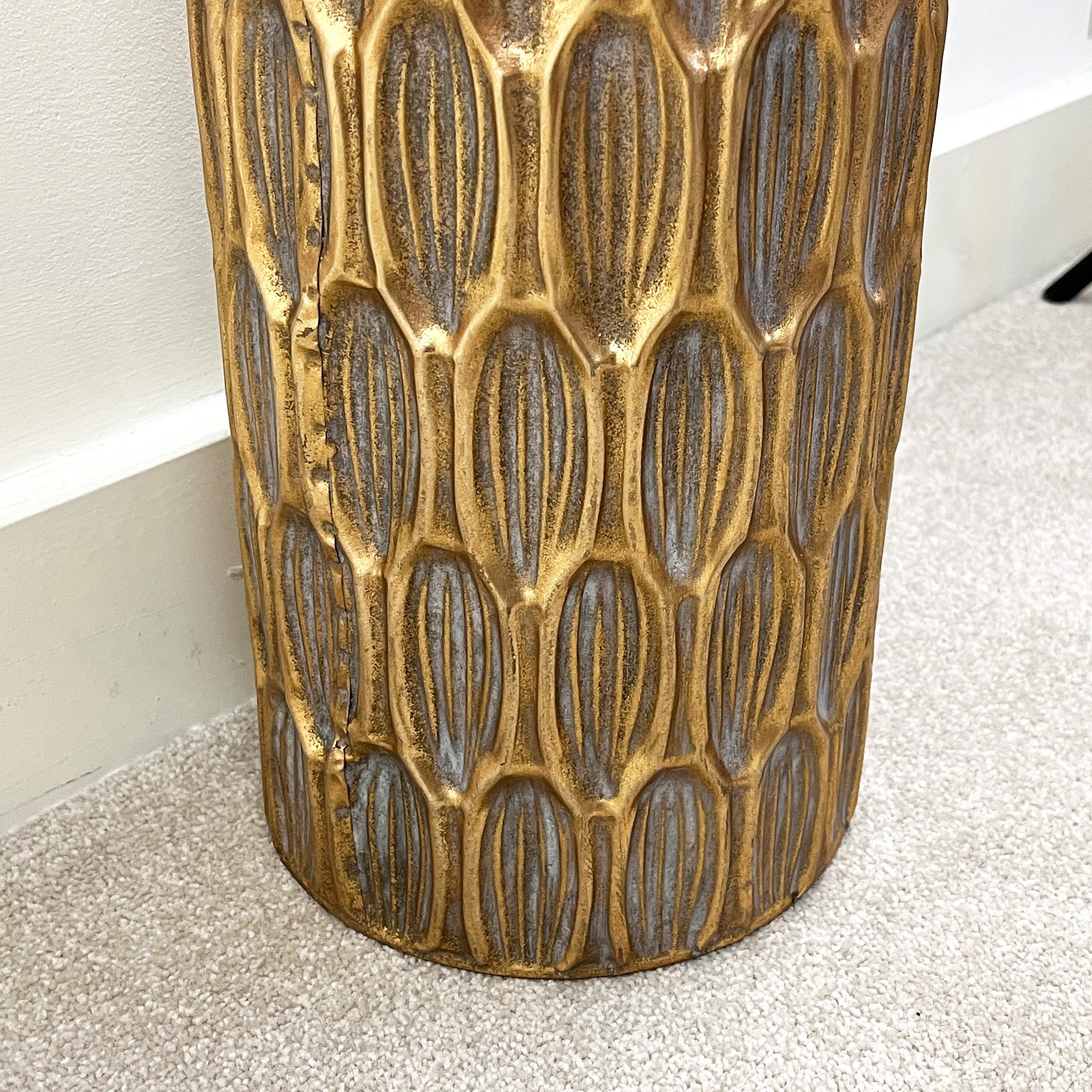 55.5cm Large Indoor Umbrella Stand / Holder - Antique Gold Finish
