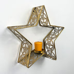 29cm Wall Mounted Gold Star Candle Holder – Metal