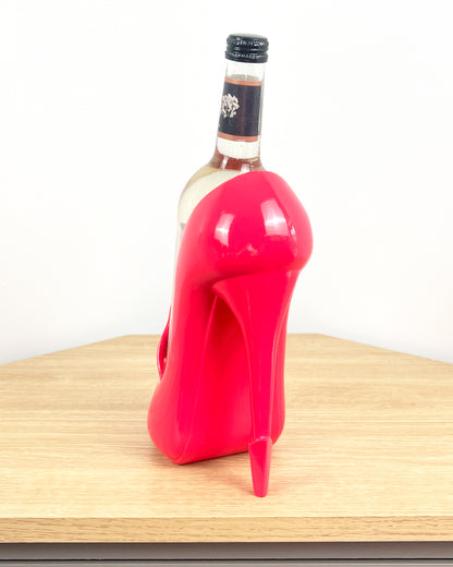 UnusualWineBottleHolderStilettoShoePink-Back