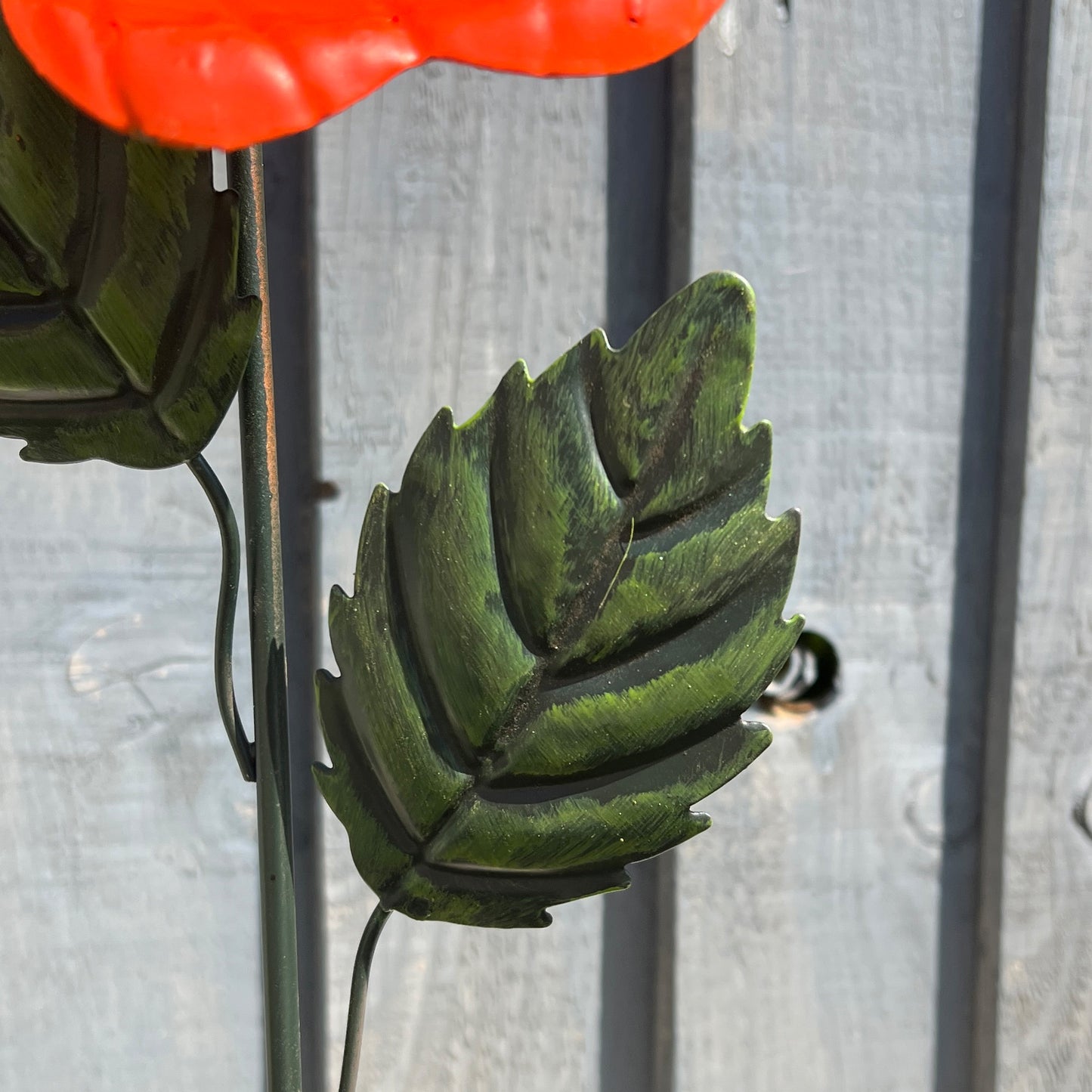 Metal Poppy Garden Stake Ornament