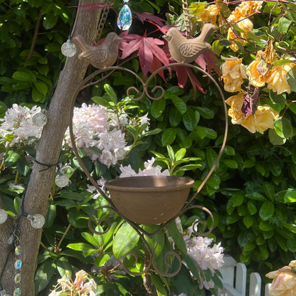 Heart Shaped Cast Iron Hanging Bird Feeder