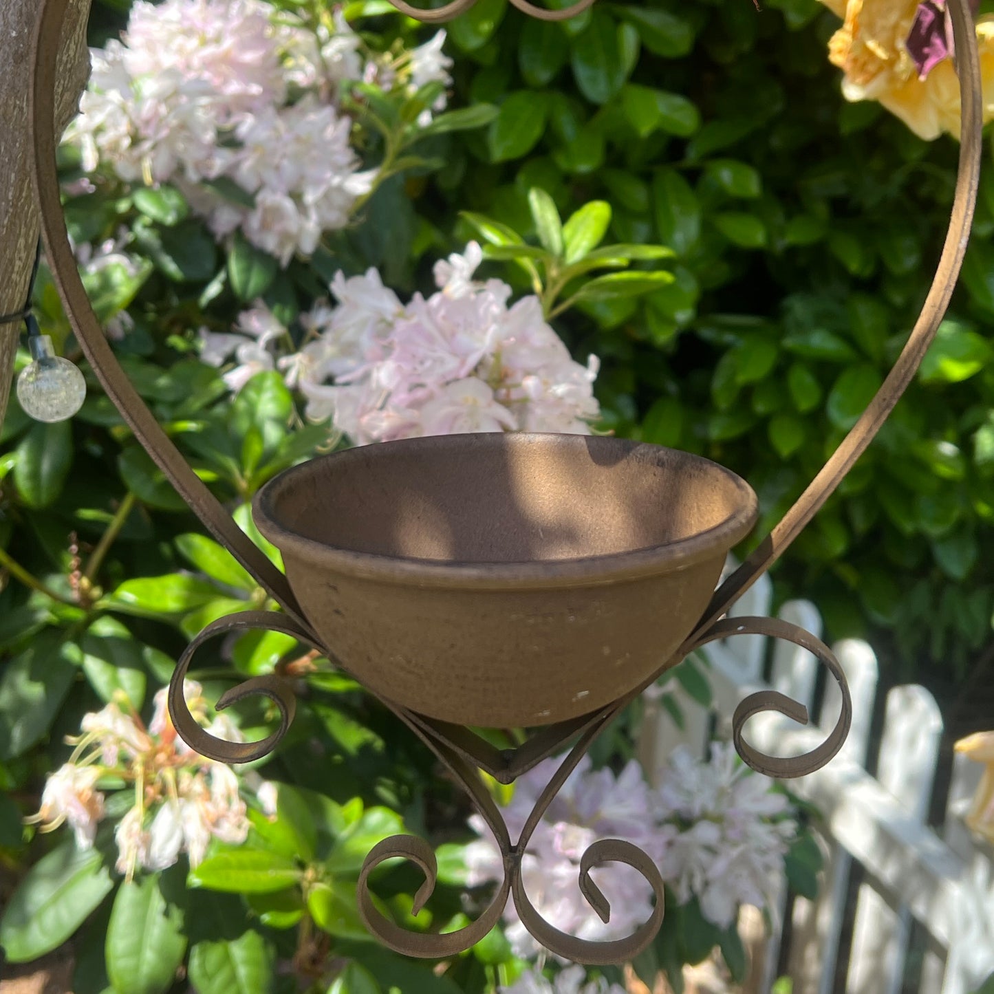 Heart Shaped Cast Iron Hanging Bird Feeder