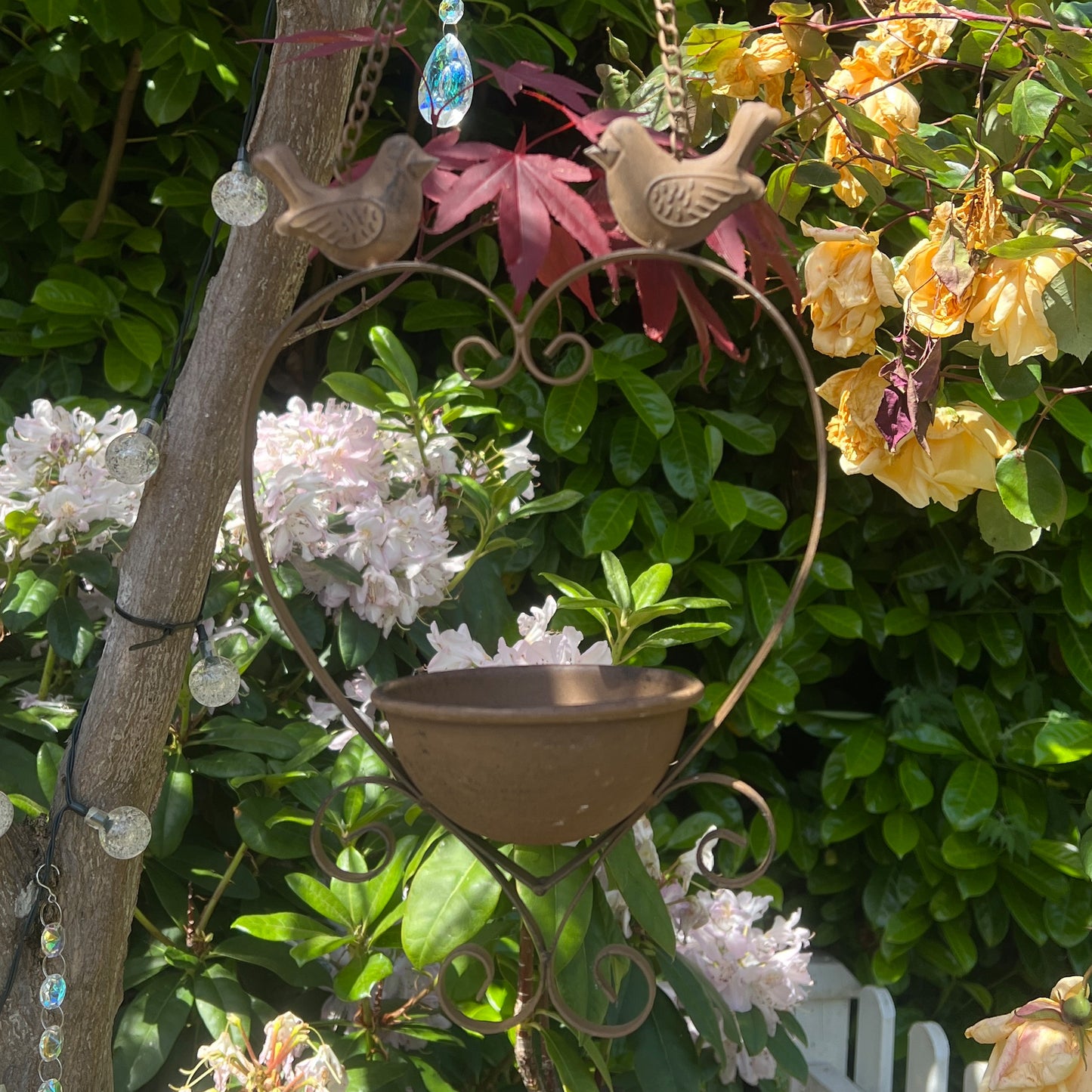 Heart Shaped Cast Iron Hanging Bird Feeder