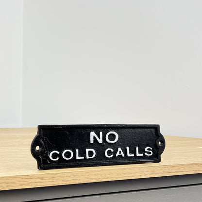 'No Cold Calls' - Cast Iron Wall Sign / Plaque