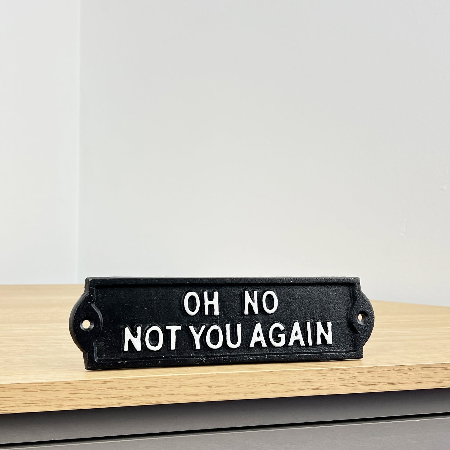 'Oh No Not You Again' - Cast Iron Wall Sign / Plaque