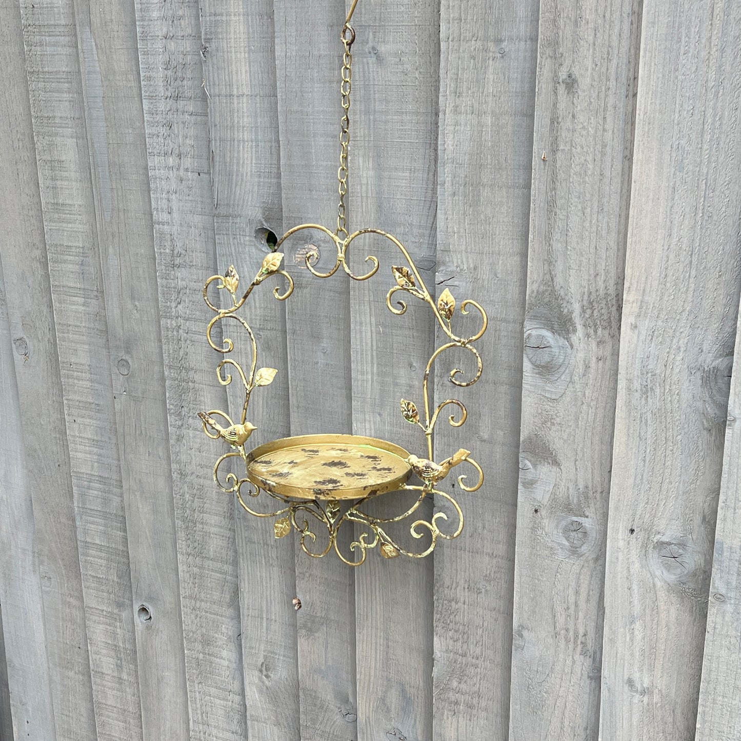 Vintage Hanging Bird Feeder Dish - Birds