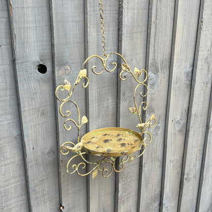 Vintage Hanging Bird Feeder Dish - Birds