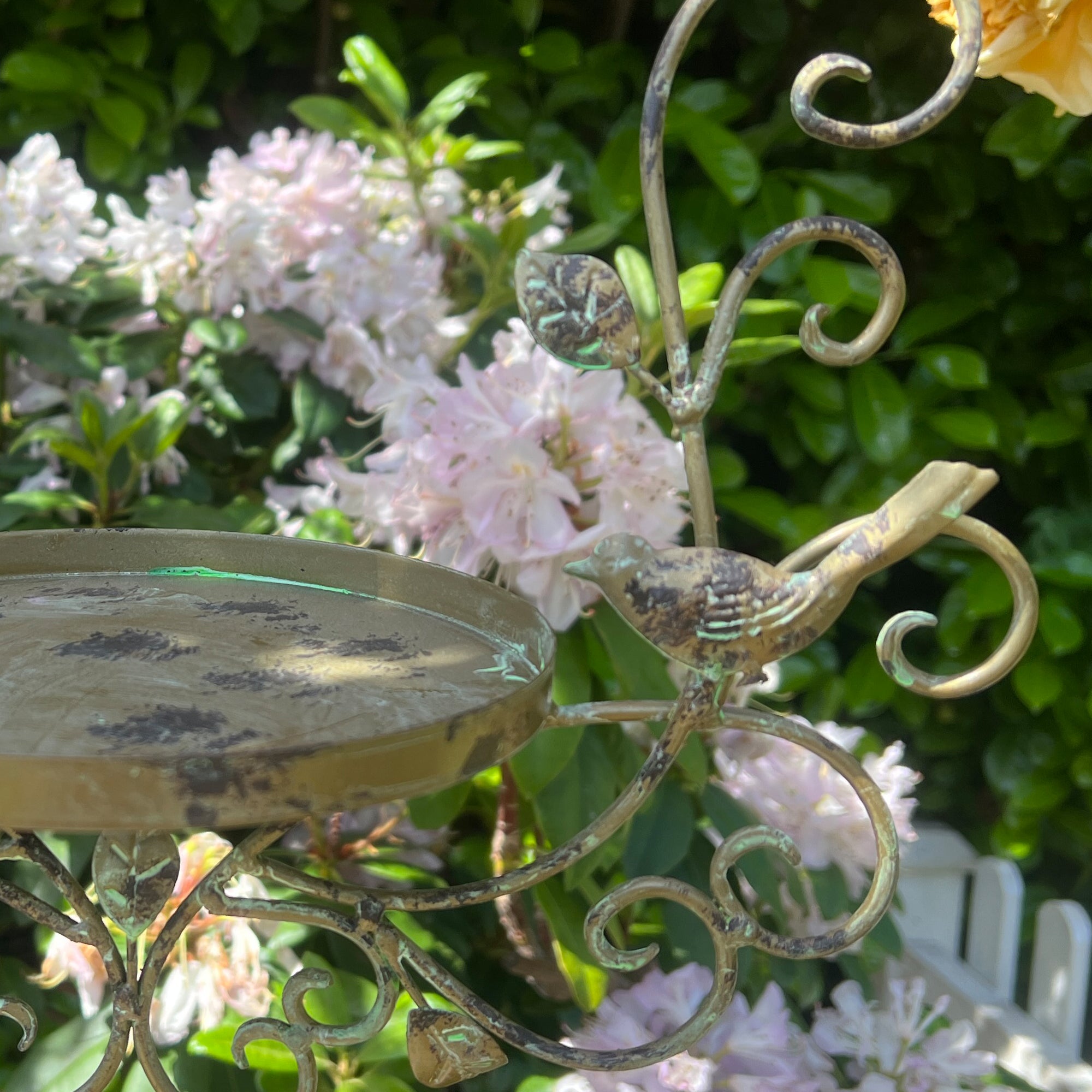 Vintage Hanging Bird Feeder Dish - Birds