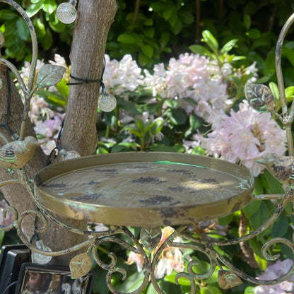 Vintage Hanging Bird Feeder Dish - Birds