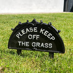 'Please keep of the grass' Cast Iron Sign Stake