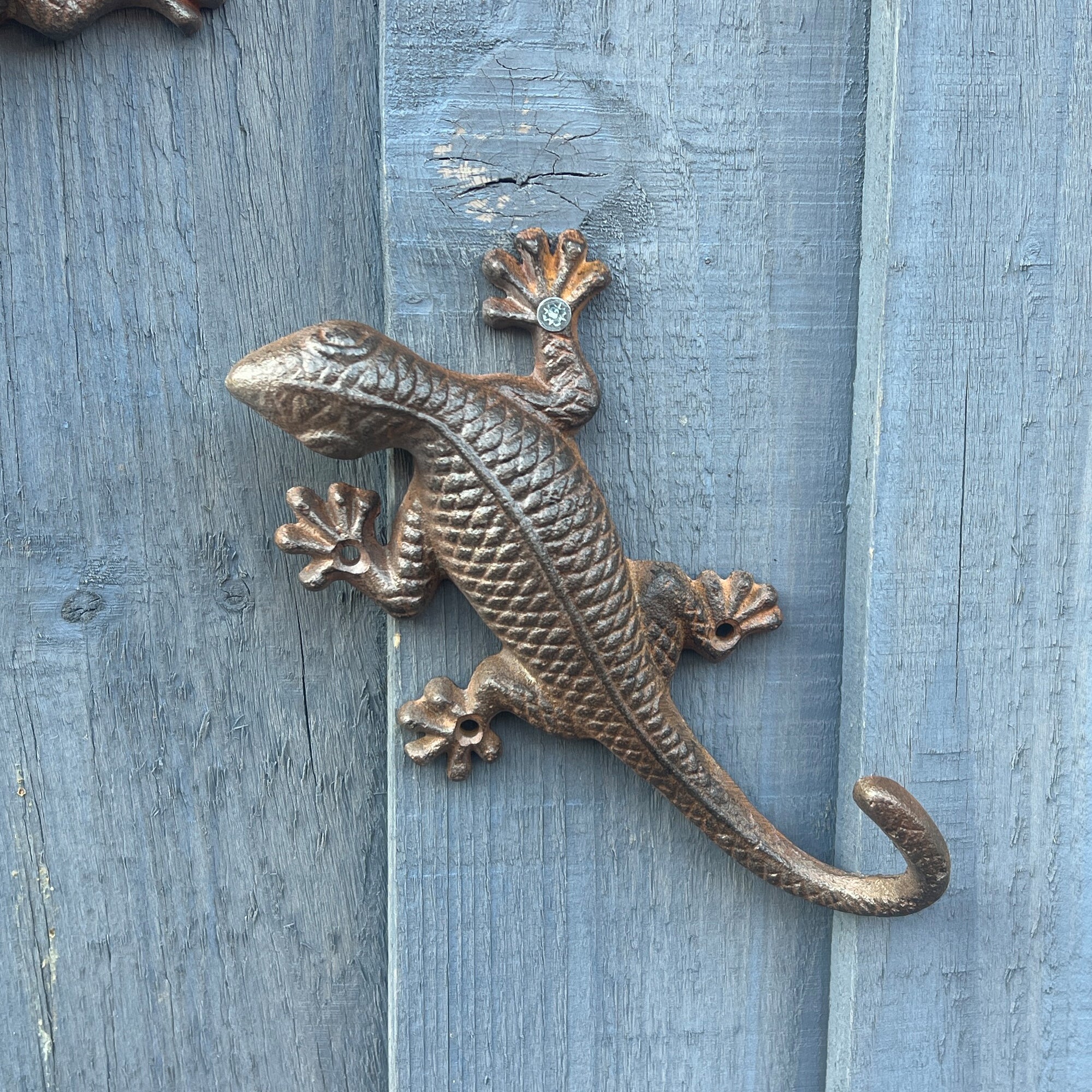 Set of 3 Cast Iron Gecko Wall Decorations
