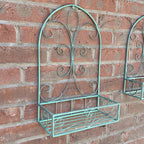 Set of 2 Vintage Style Wall Mounted Outdoor Planter Shelves