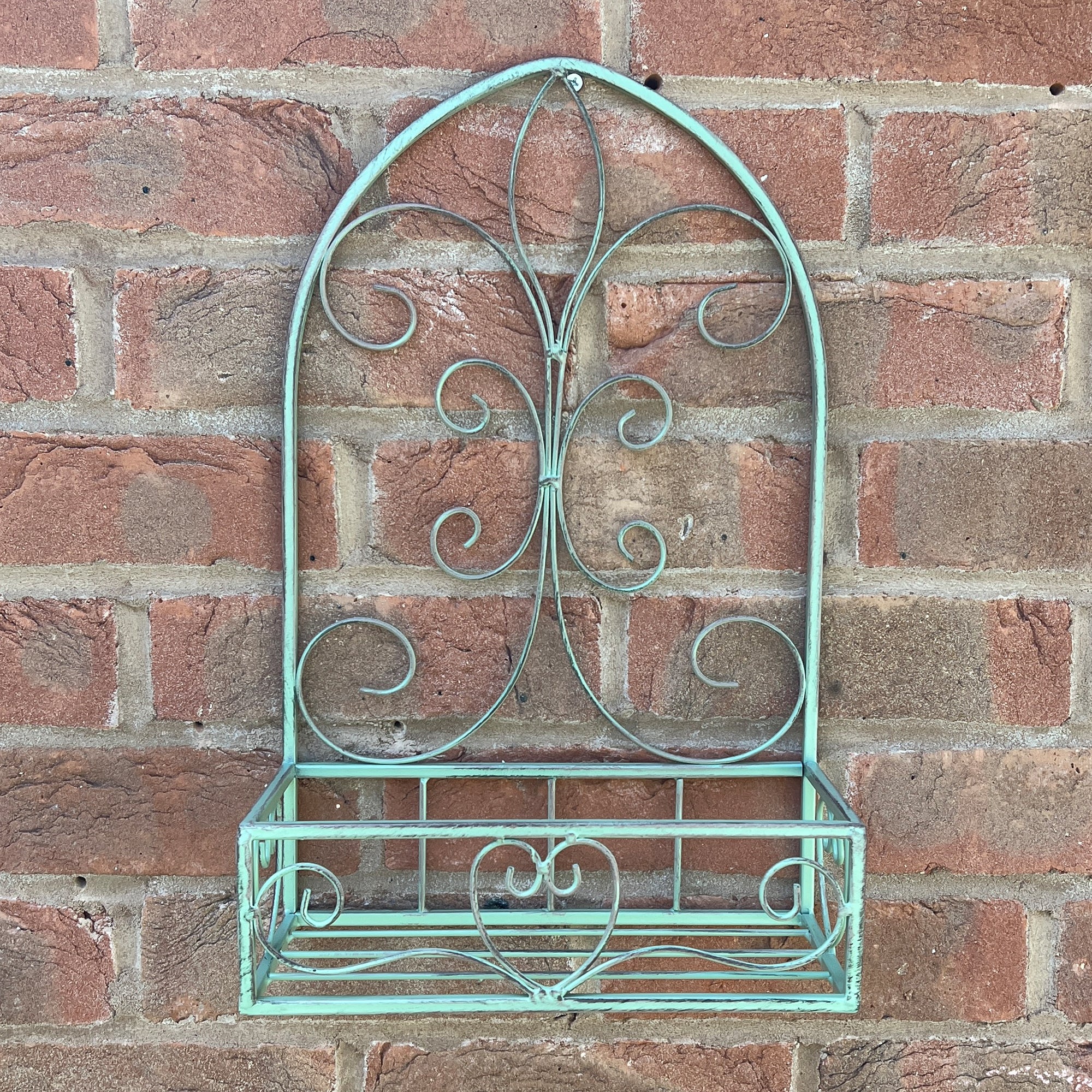 Set of 2 Vintage Style Wall Mounted Outdoor Planter Shelves