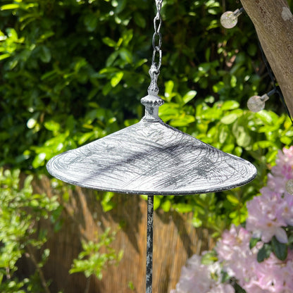 Hanging Bird Feeder - Grey White Washed Finish