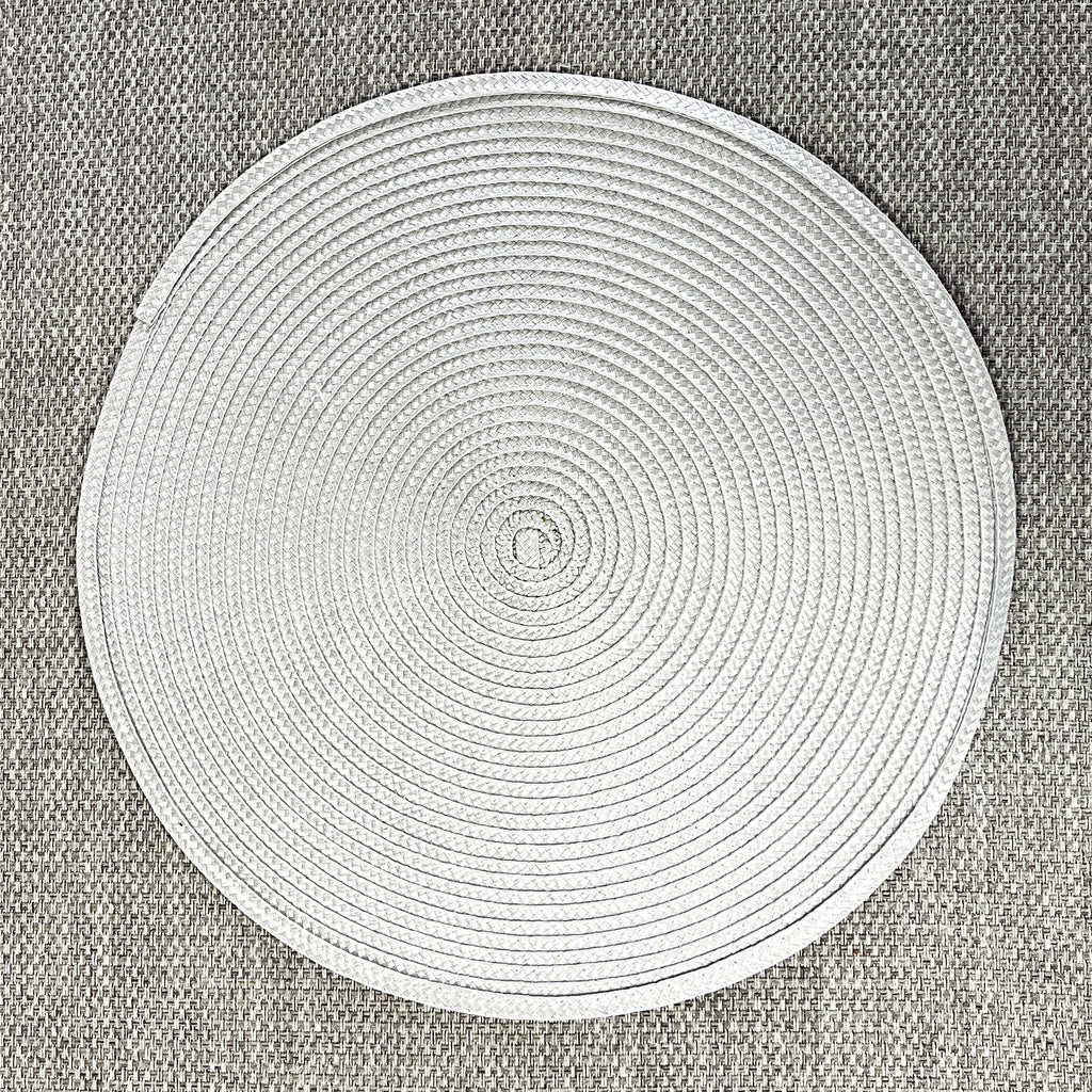 4 x 38cm Pastel Grey Round Place Mats Table Settings - Woven Fabric