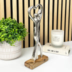 30cm Metal Couple on Wood Ornament