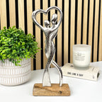 30cm Metal Couple on Wood Ornament