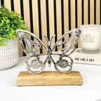 15.5cm Metal Butterfly on Wood Ornament