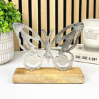 15.5cm Metal Butterfly on Wood Ornament