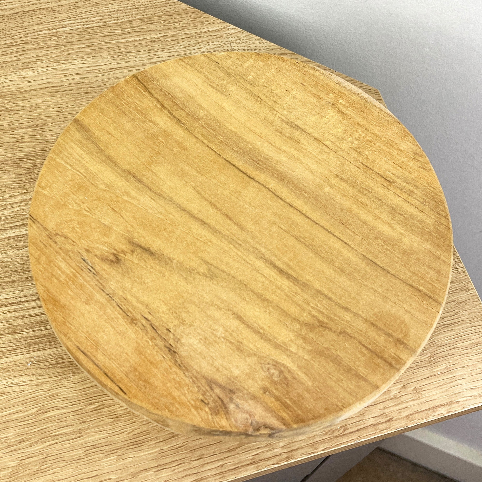 20cm Round Teak Wood Display Board / Plant Pot Stand