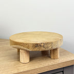 20cm Round Teak Wood Display Board / Plant Pot Stand