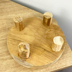 20cm Round Teak Wood Display Board / Plant Pot Stand