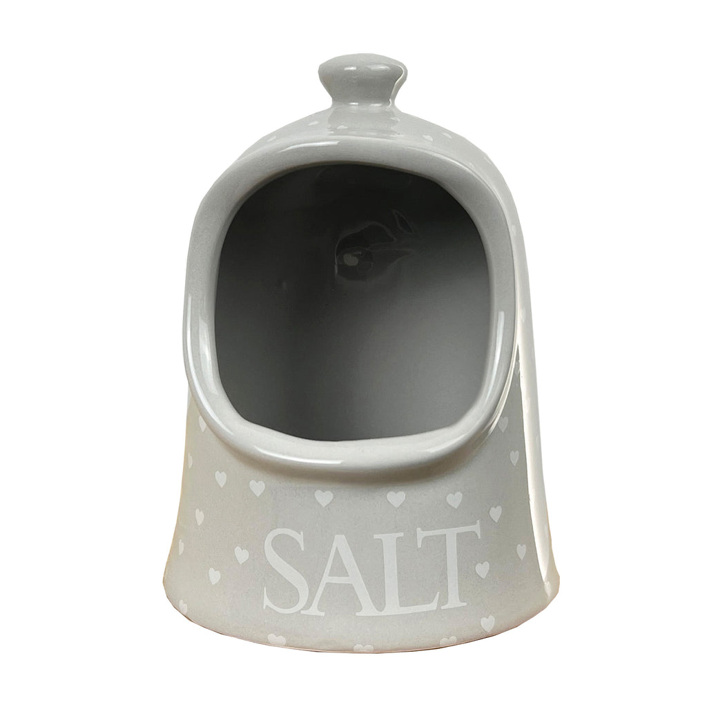 Salt Pig - Grey and White Hearts