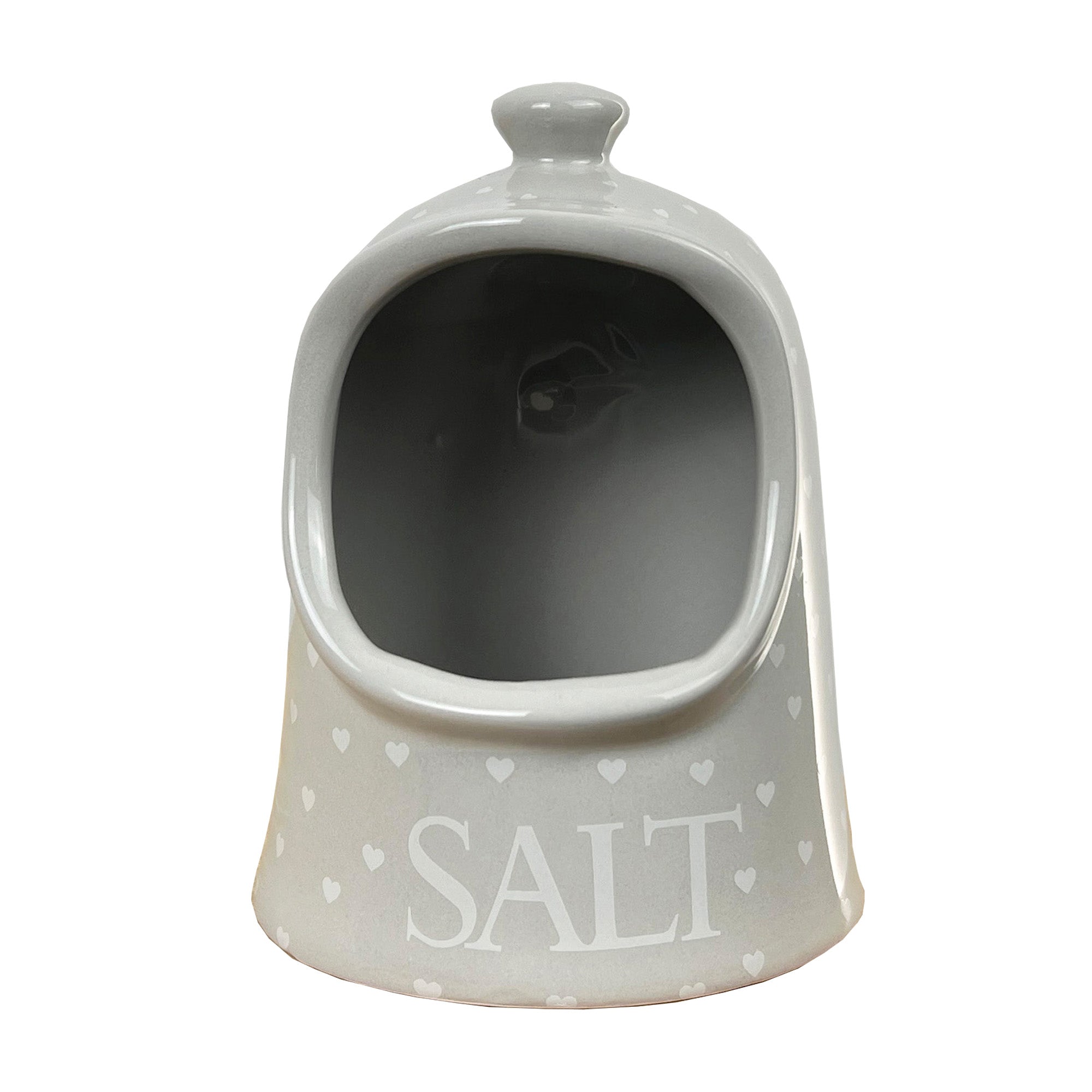 Salt Pig - Grey and White Hearts