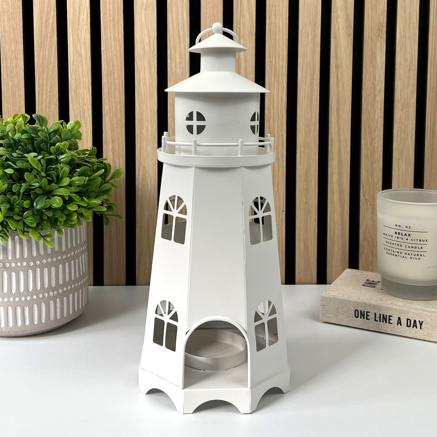 31cm Tall Lighthouse Tea Light Candle Holder