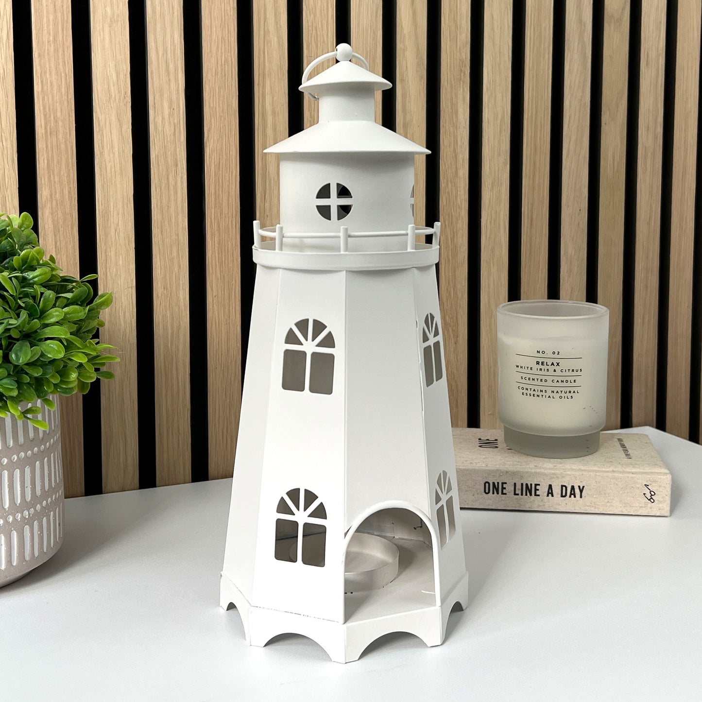 31cm Tall Lighthouse Tea Light Candle Holder