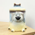 Dog Treat Jar Ceramic - Blue & Yellow