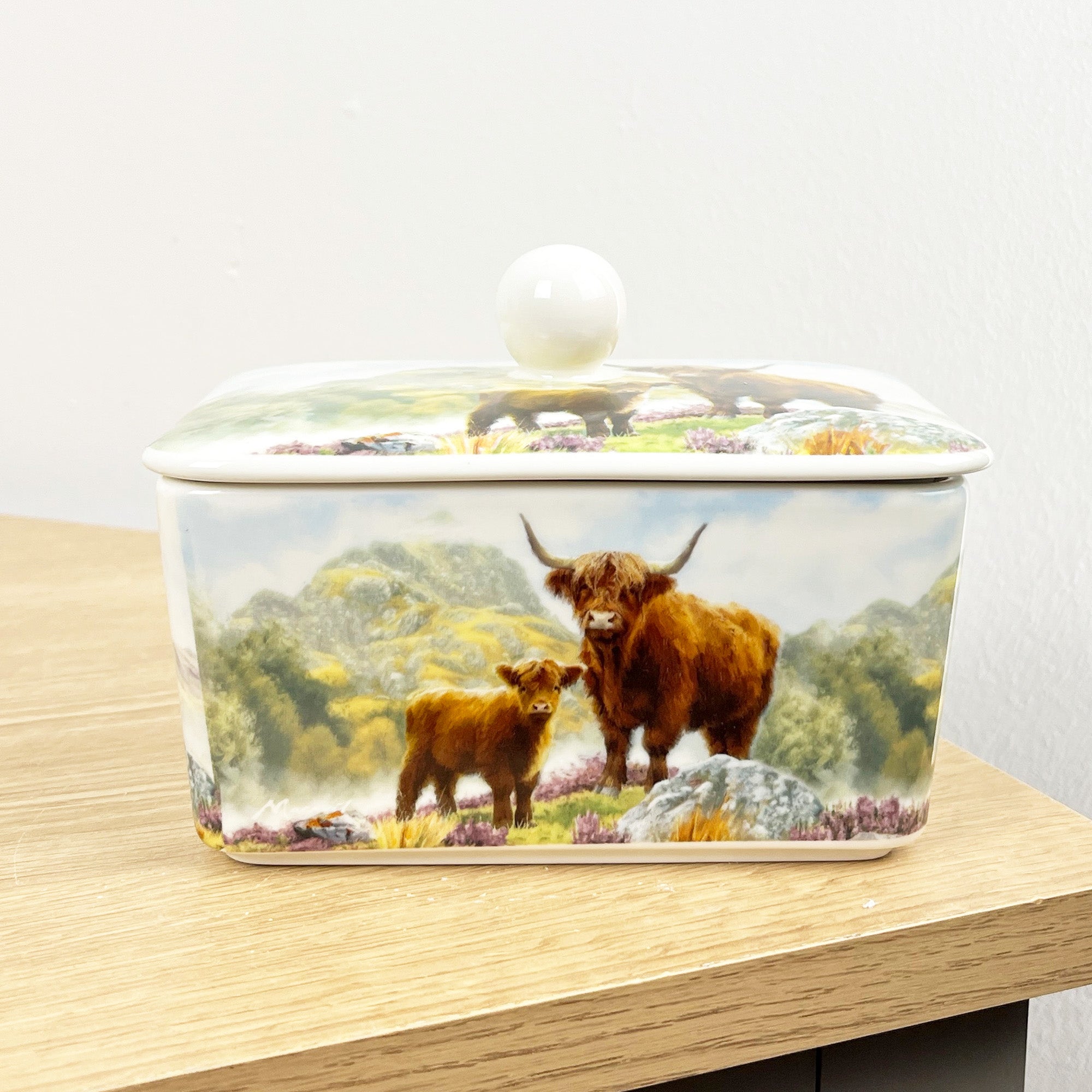Highland Cows Butter Storage Dish - Ceramic