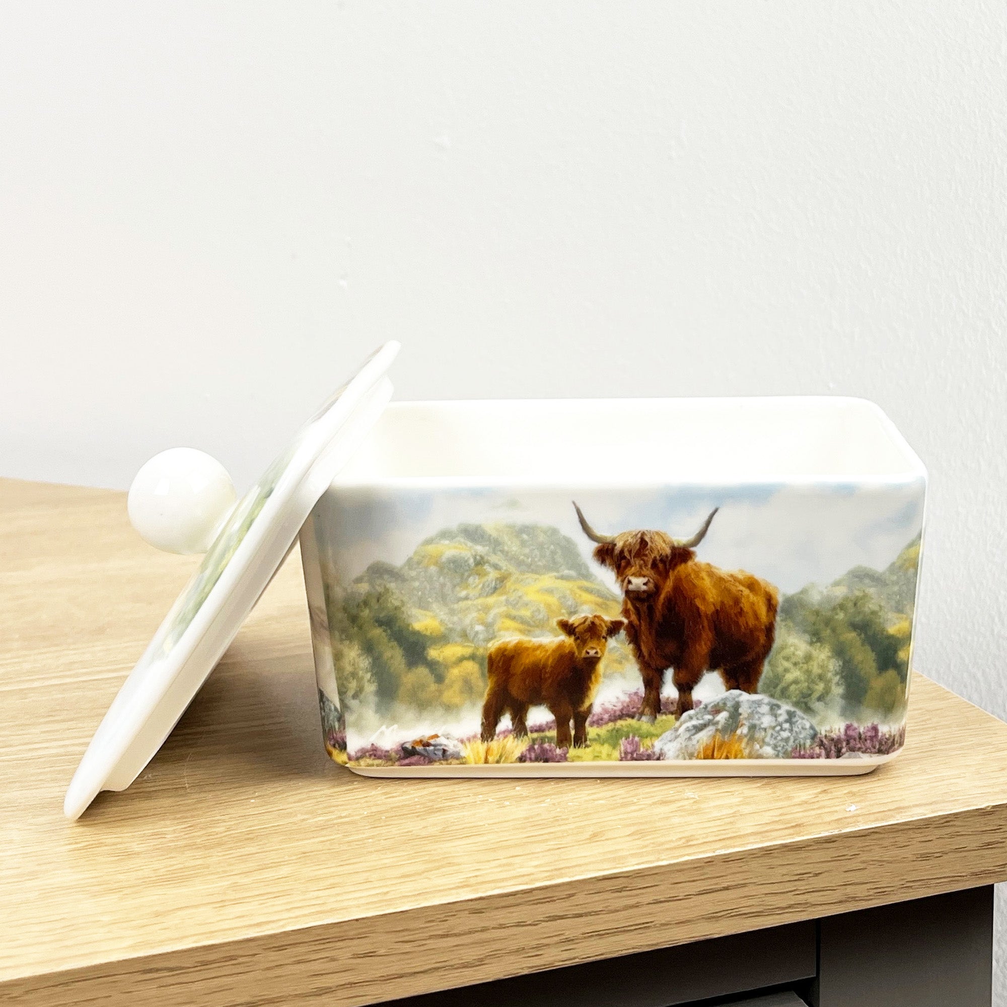 Highland Cows Butter Storage Dish - Ceramic