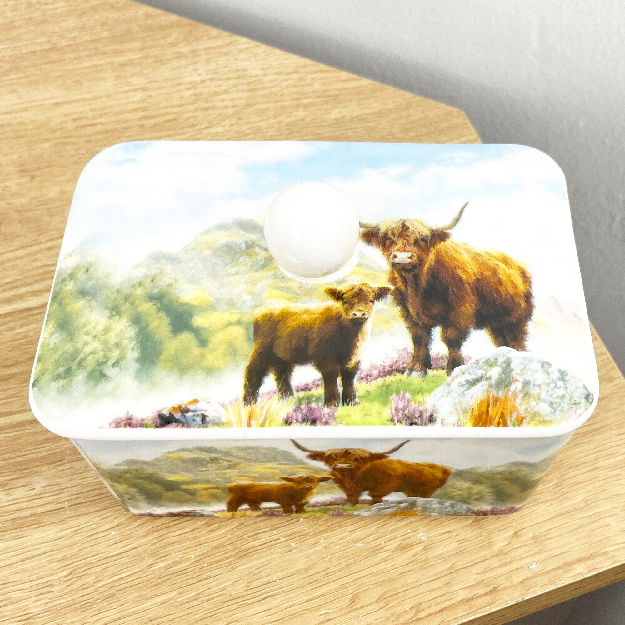 Highland Cows Butter Storage Dish - Ceramic