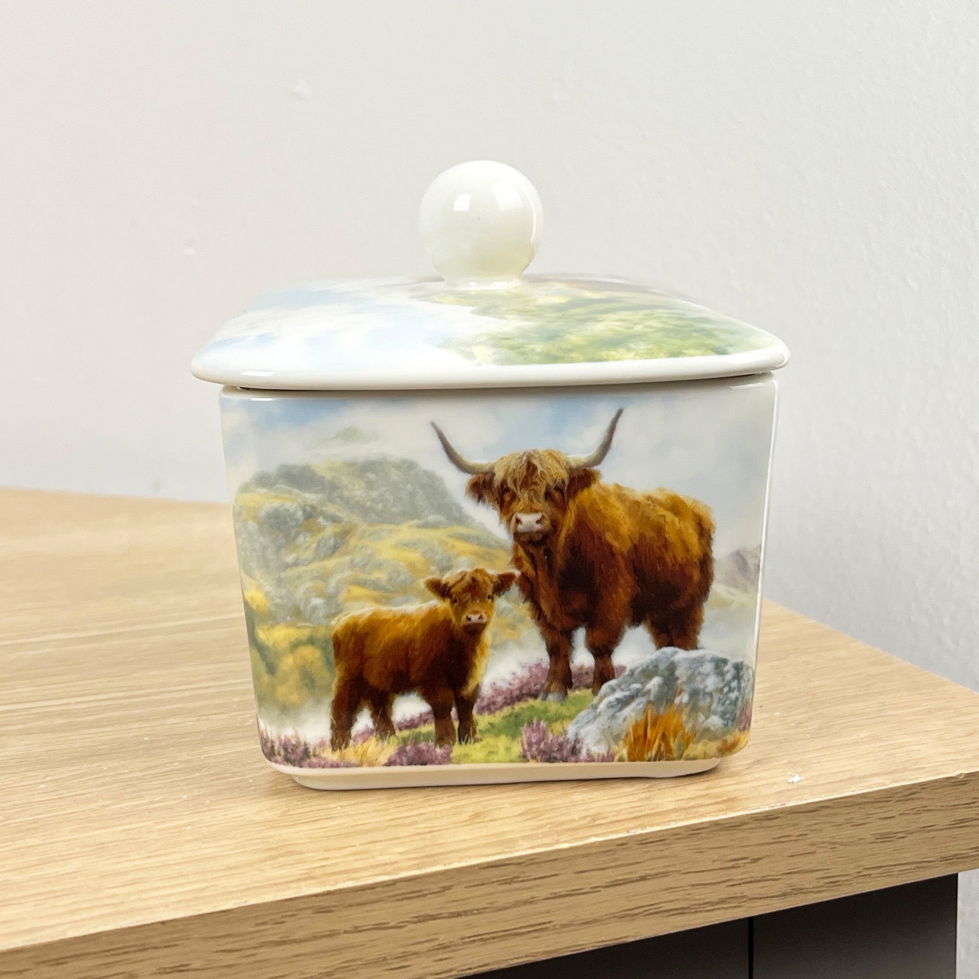 Highland Cows Butter Storage Dish - Ceramic