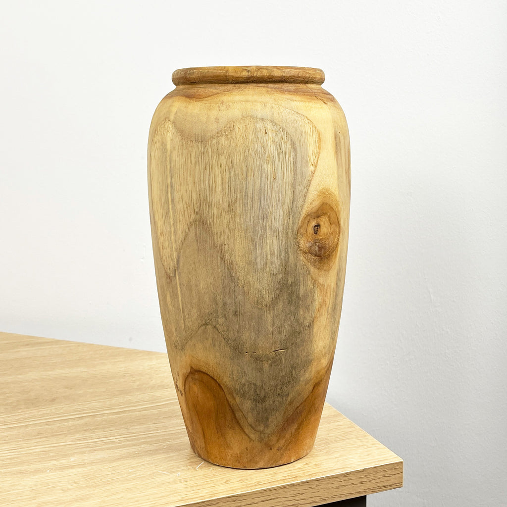 Handmade Wooden Vase 25cm Tall
