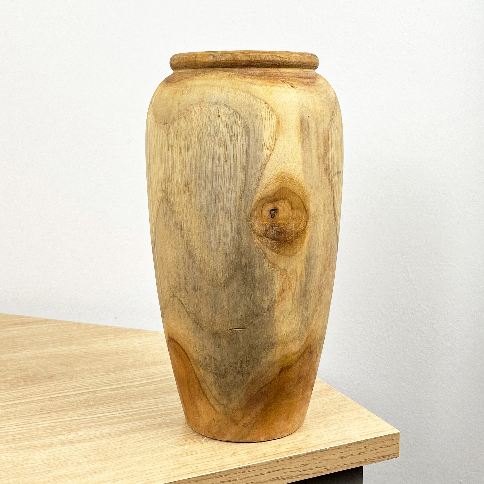 Handmade Wooden Vase 25cm Tall