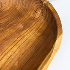 Hand Carved 39cm Large Round Decorative Bowl - Teak Wood
