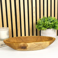 Hand Carved 37.5cm Long Decorative Bowl - Teak Wood