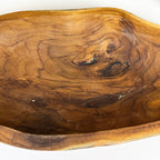 Hand Carved 46.5cm Large Long Decorative Bowl - Teak Wood
