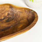 Hand Carved 46.5cm Large Long Decorative Bowl - Teak Wood